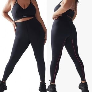 Savage X Fenty Womens Plus Black Caviar Hotline High Waist Legging Size 3X